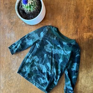 Cat & Jack Camo Long Sleeve Tee 2T Toddler Boys Camouflage Shirt